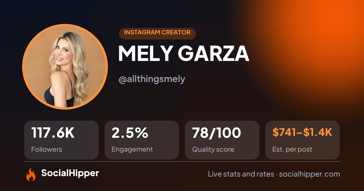 MELY GARZA ❤︎ Instagram stats on SocialHipper