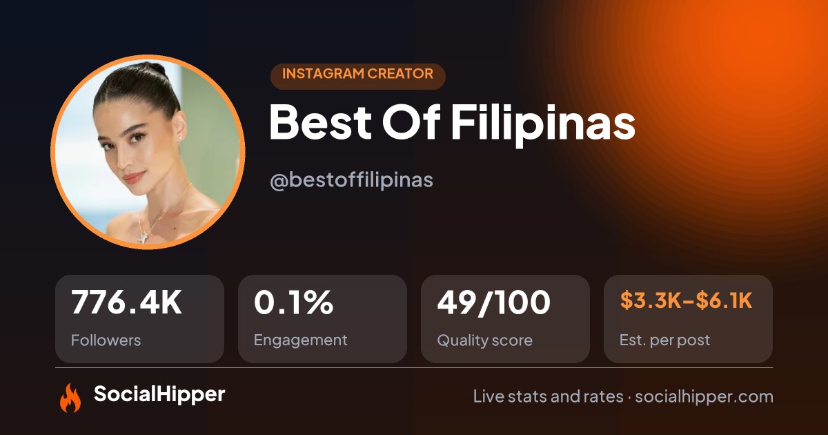 Best Of Filipinas 🇵🇭 Instagram stats on SocialHipper