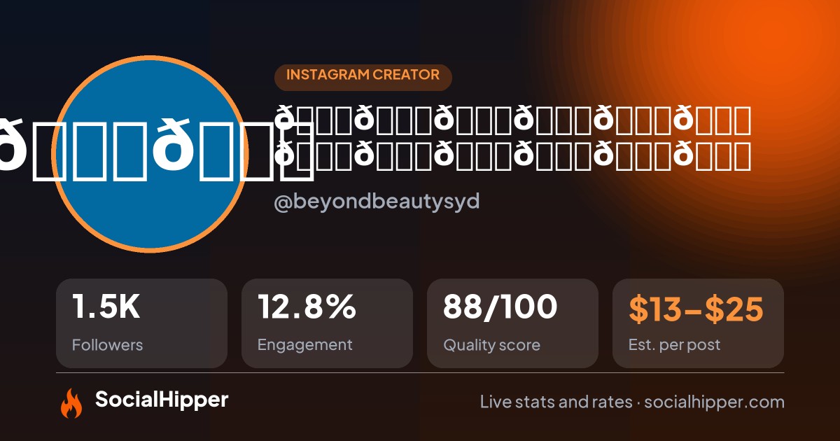𝐁𝐄𝐘𝐎𝐍𝐃 𝐁𝐄𝐀𝐔𝐓𝐘 🩷 Instagram stats on SocialHipper