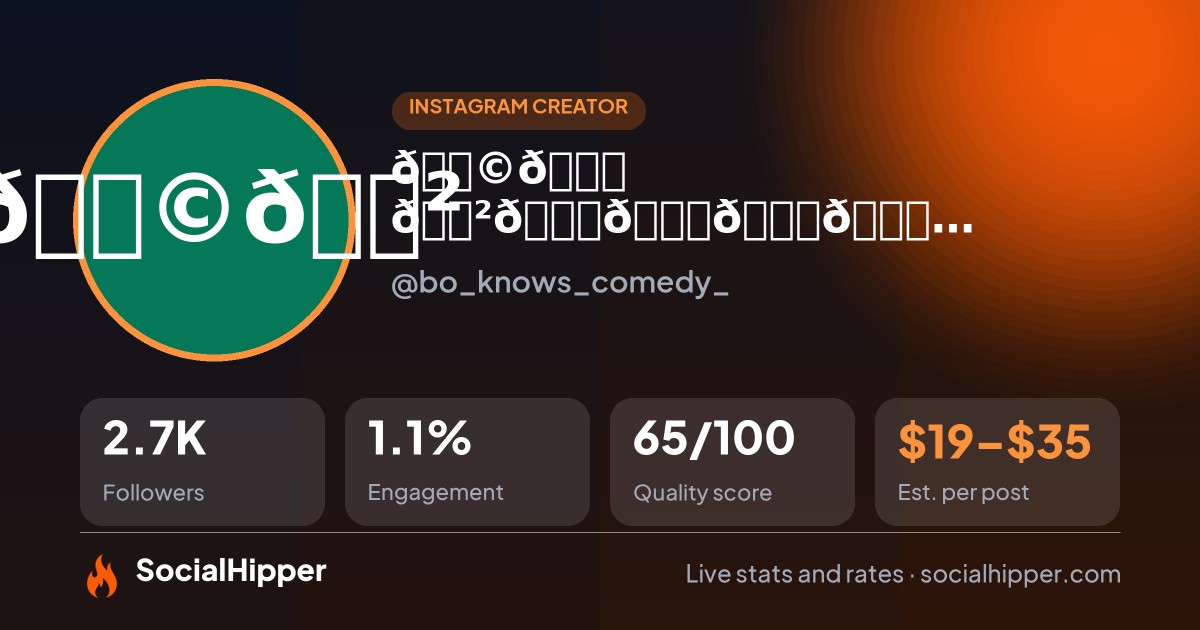 𝑩𝒐 𝑲𝒏𝒐𝒘𝒔 𝑬𝒏𝒕𝒆𝒓𝒕𝒂𝒊𝒏𝒎𝒆𝒏𝒕! 🎭🎙️🤠 Instagram stats on SocialHipper