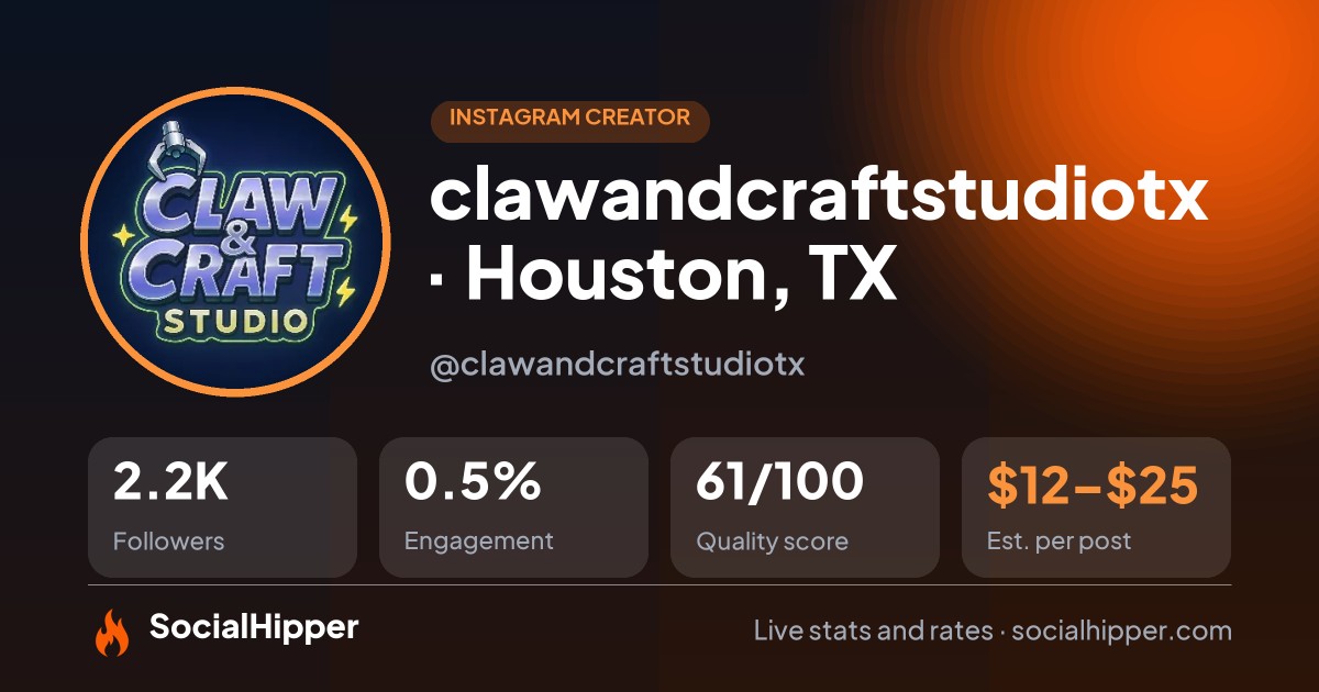 clawandcraftstudiotx · Houston, TX Instagram stats on SocialHipper