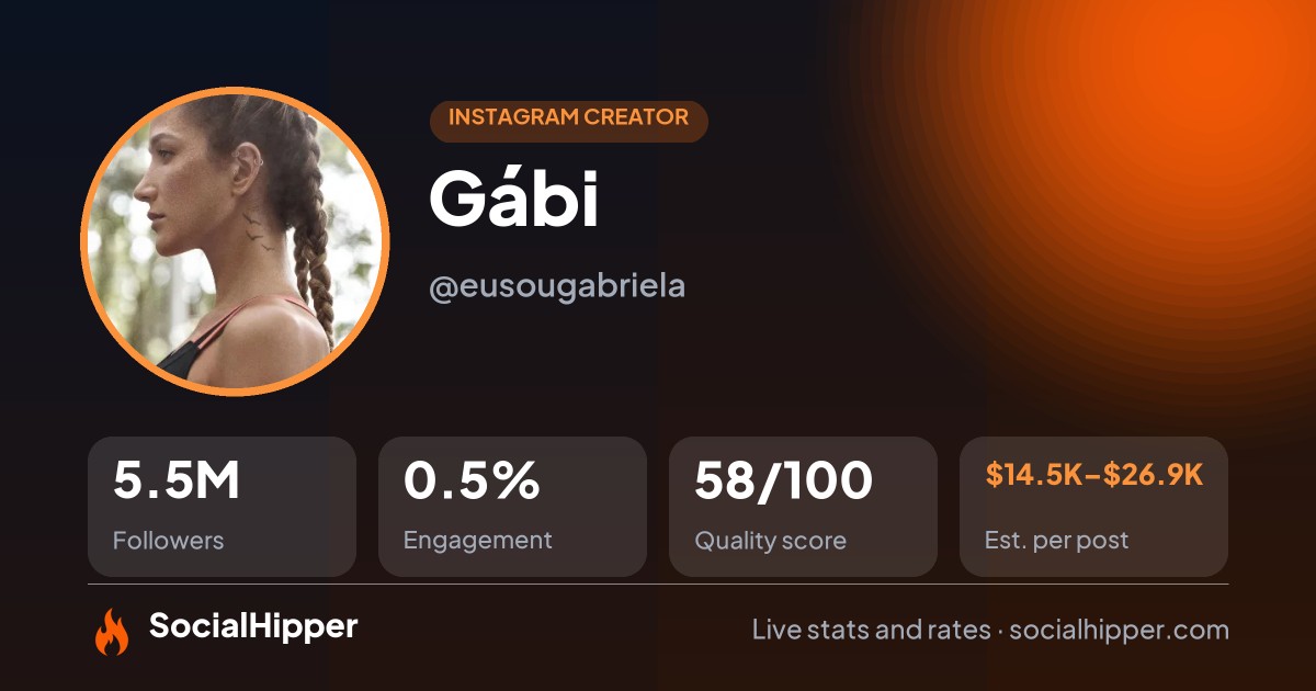 Gábi Instagram stats on SocialHipper