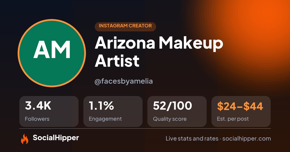 Arizona Makeup Artist Instagram stats on SocialHipper