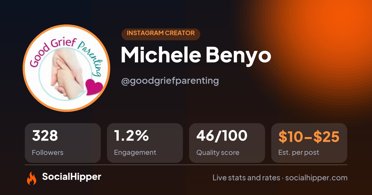 Michele Benyo Instagram stats on SocialHipper
