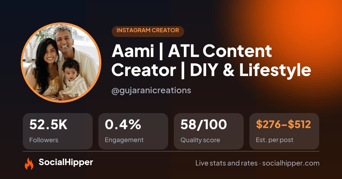 Aami | ATL Content Creator | DIY & Lifestyle Instagram stats on SocialHipper