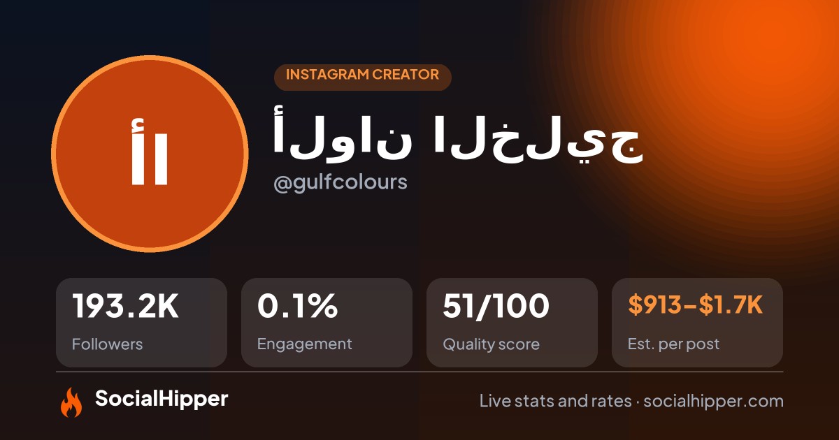 ألوان الخليج Instagram stats on SocialHipper