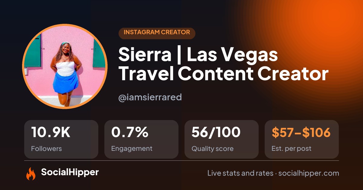 Sierra |  Las Vegas Travel Content Creator ✨✈️🎰 Instagram stats on SocialHipper