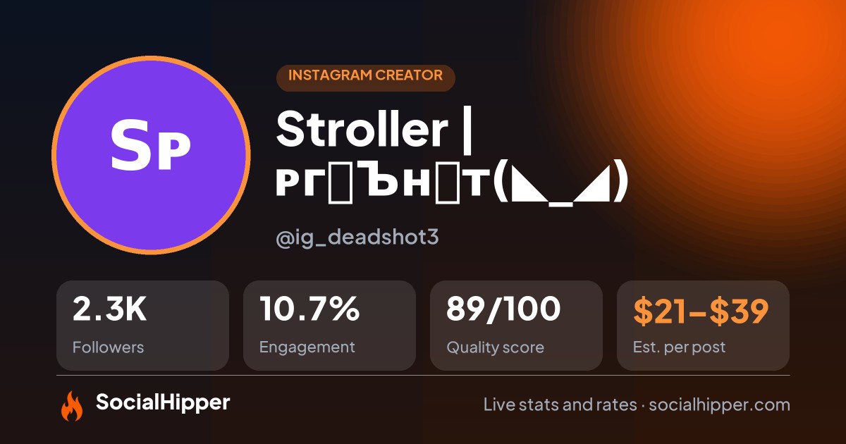 Stroller | ᴘгคЪʜคт(◣_◢) 🇮🇳🧿 Instagram stats on SocialHipper