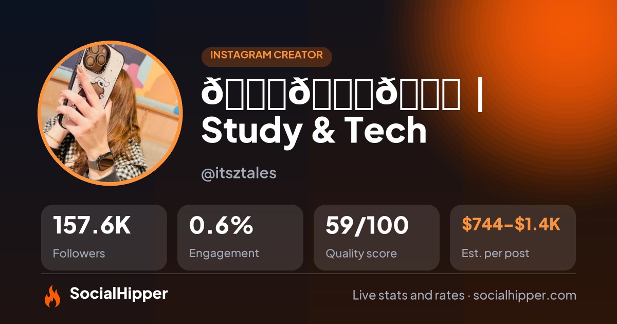 𝙕𝙚𝙚 | Study & Tech 👩🏻‍💻 Instagram stats on SocialHipper