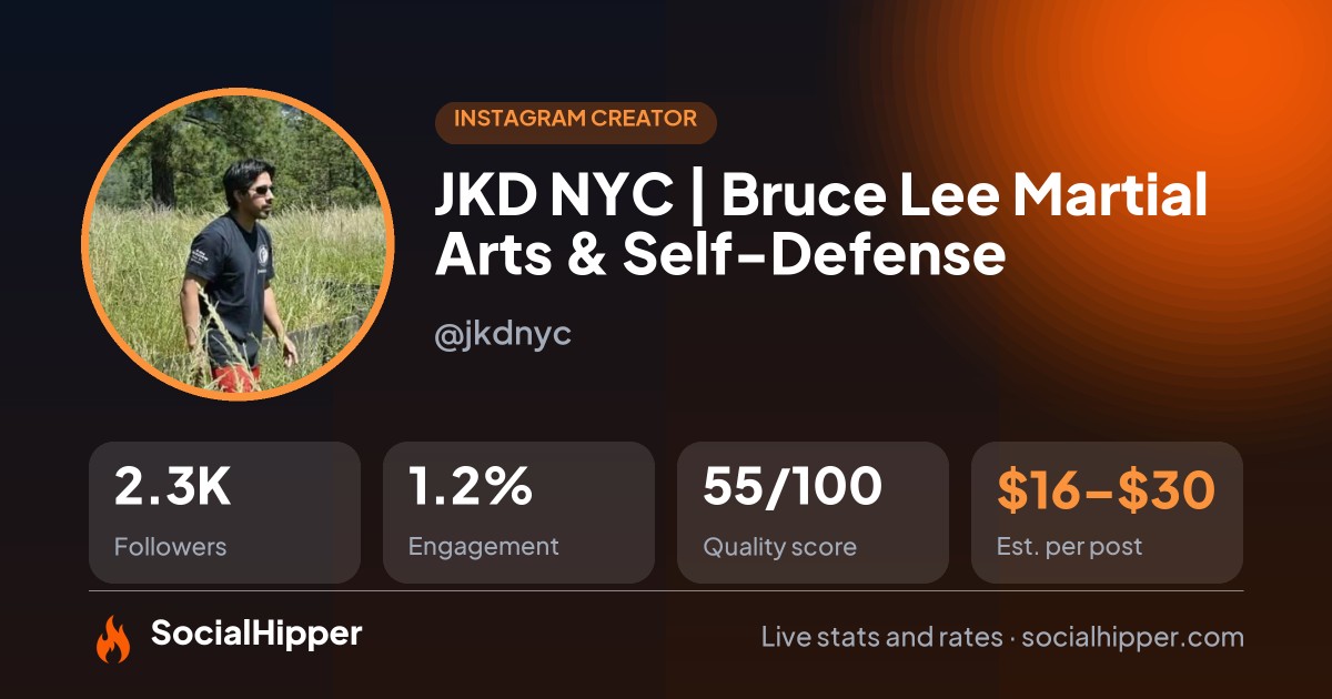 JKD NYC | Bruce Lee Martial Arts & Self-Defense Instagram stats on SocialHipper