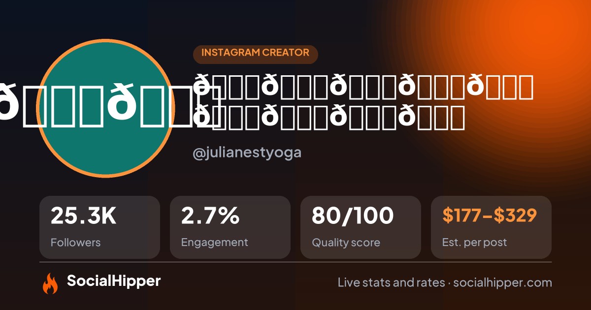 𝐉𝐔𝐋𝐈𝐀 𝐍𝐄𝐒𝐓 Instagram stats on SocialHipper
