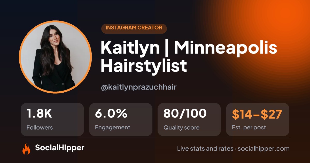 Kaitlyn | Minneapolis Hairstylist Instagram stats on SocialHipper