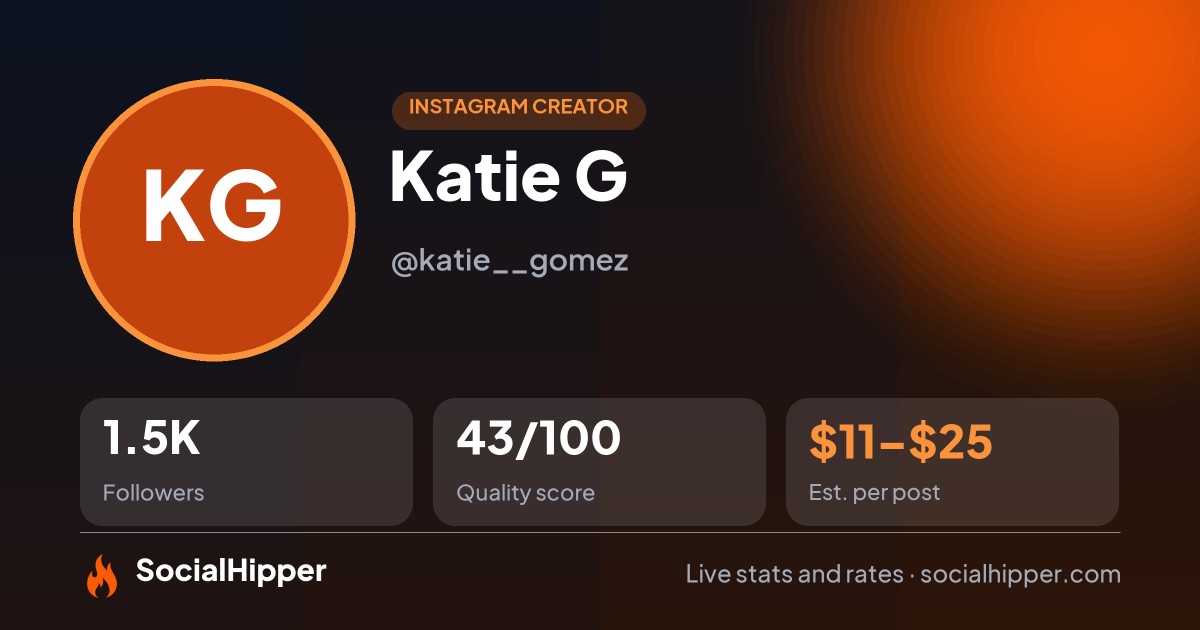 Katie G ♡ Instagram stats on SocialHipper