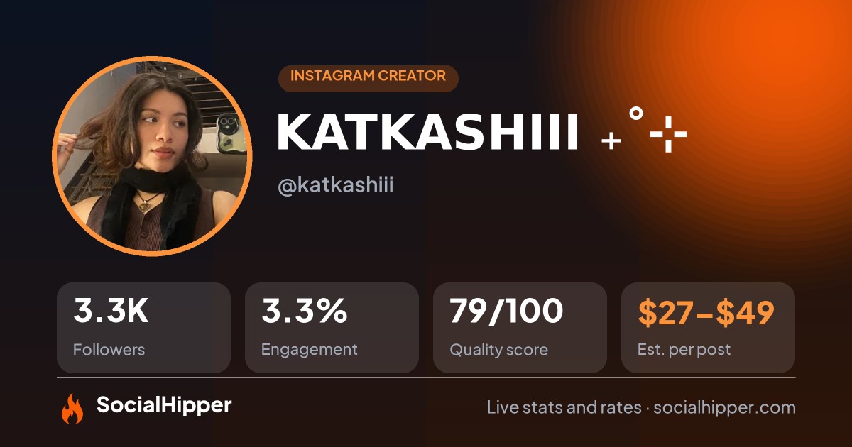 KATKASHIII ₊˚⊹ Instagram stats on SocialHipper
