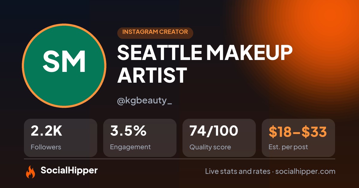 SEATTLE MAKEUP ARTIST Instagram stats on SocialHipper