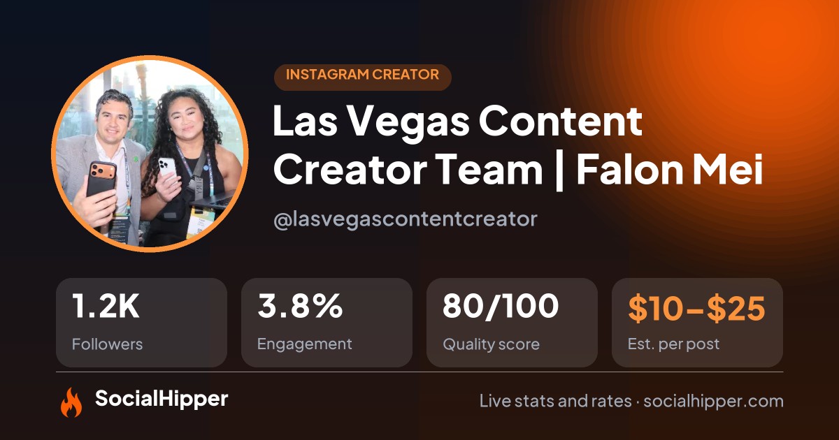 Las Vegas Content Creator Team | Falon Mei Instagram stats on SocialHipper