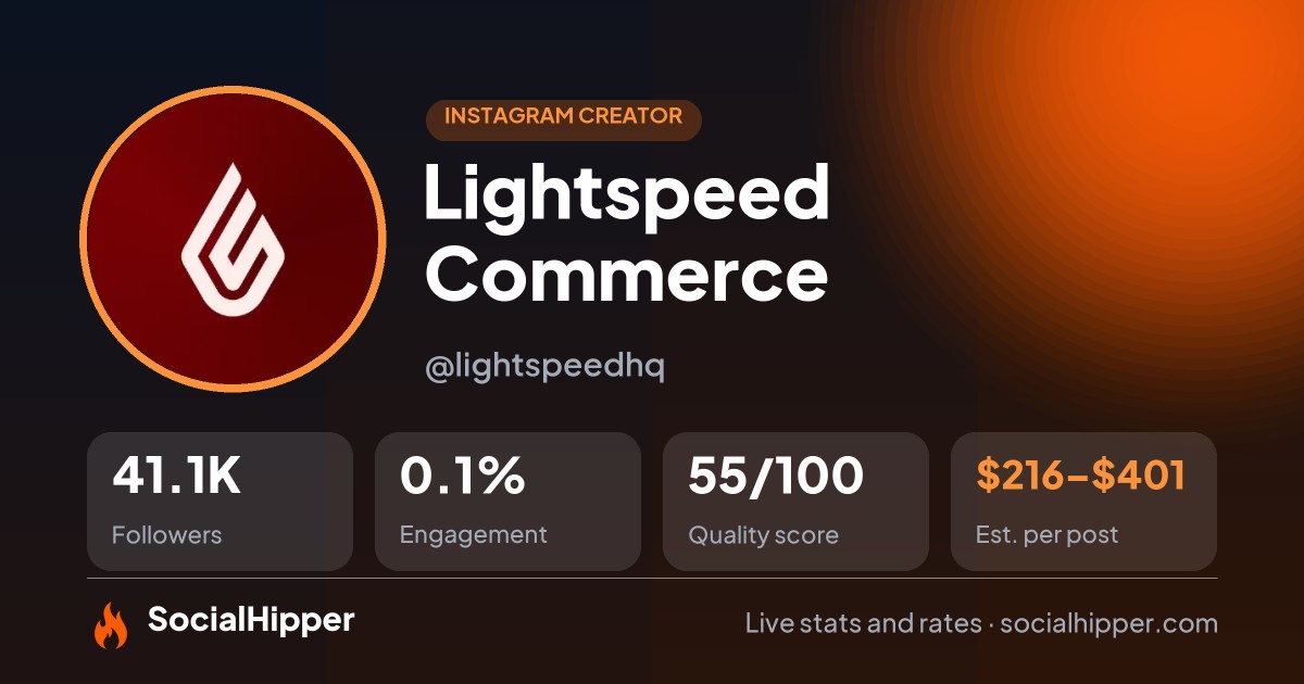 Lightspeed Commerce Instagram stats on SocialHipper