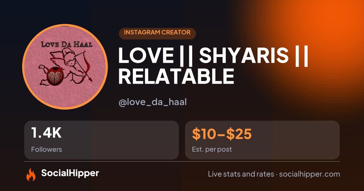 LOVE || SHYARIS || RELATABLE Instagram stats on SocialHipper