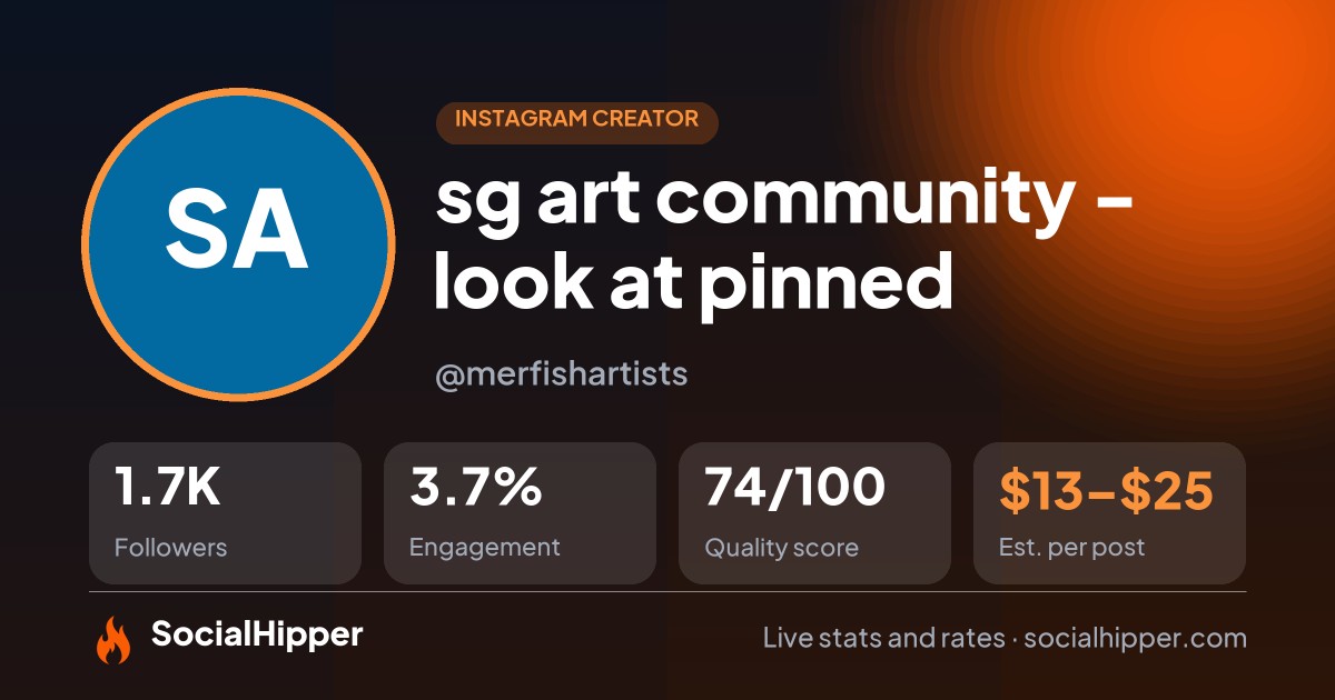 sg art community - look at pinned 🥺 Instagram stats on SocialHipper