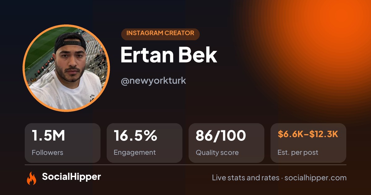 Ertan Bek Instagram stats on SocialHipper