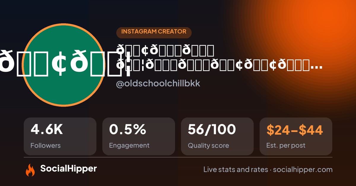 𝗢𝗟𝗗 𝗦𝗖𝗛𝗢𝗢𝗟 & 𝗖𝗛𝗜𝗟𝗟 Instagram stats on SocialHipper