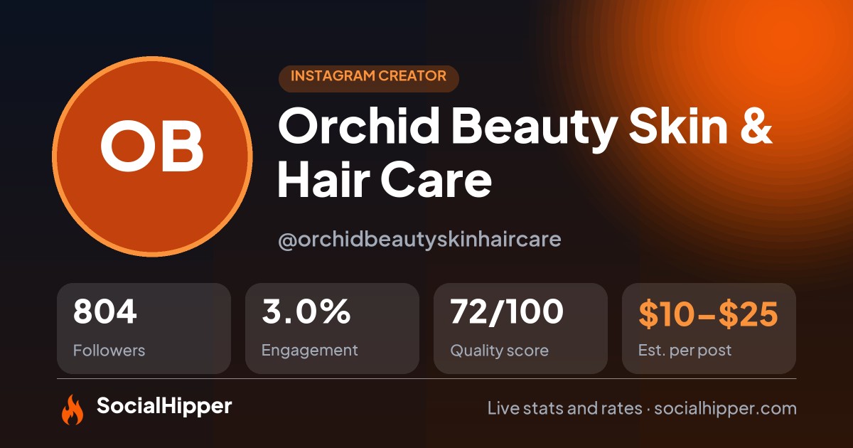 Orchid Beauty Skin & Hair Care Instagram stats on SocialHipper