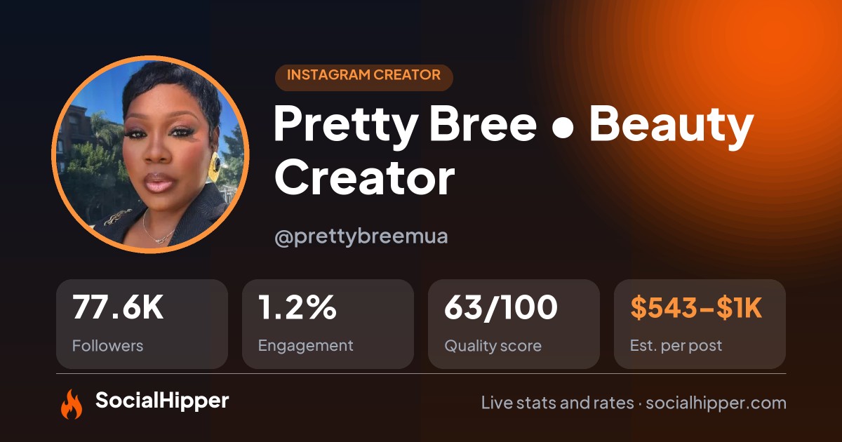 Pretty Bree • Beauty Creator Instagram stats on SocialHipper