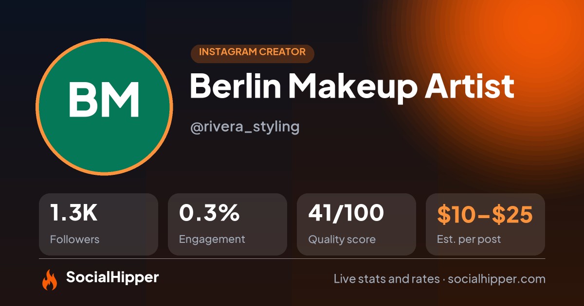 Berlin Makeup Artist Instagram stats on SocialHipper