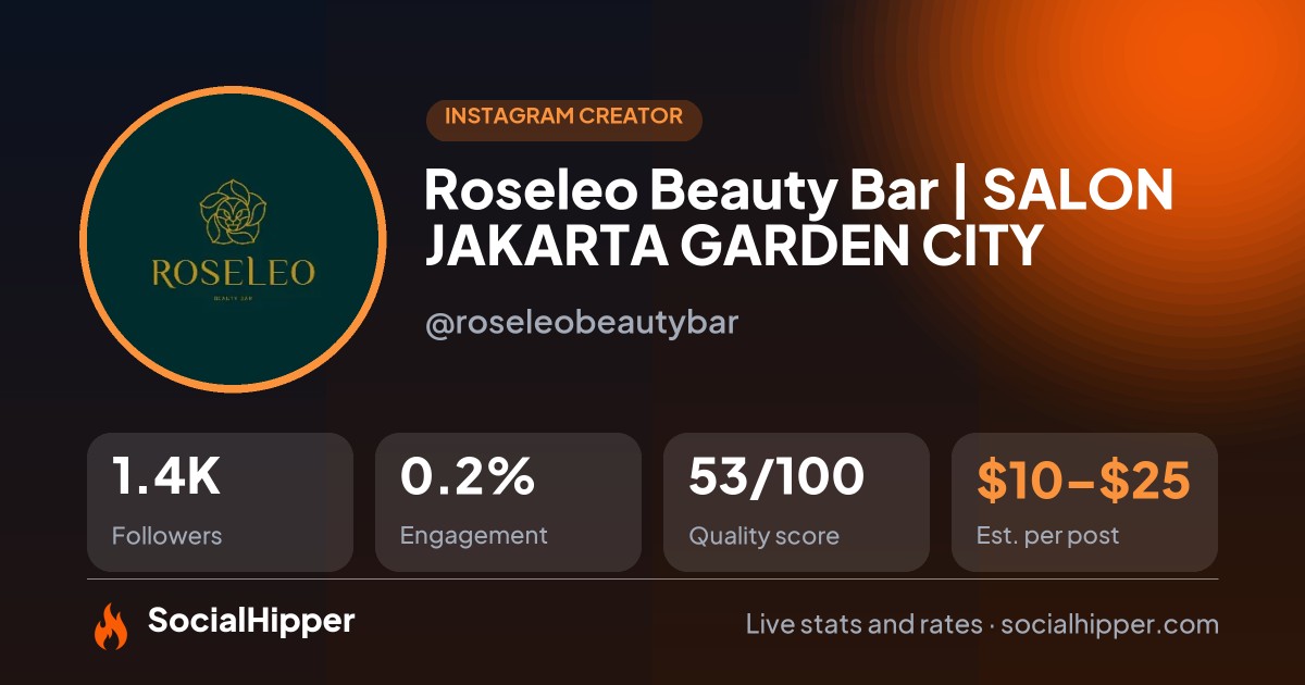 Roseleo Beauty Bar | SALON JAKARTA GARDEN CITY Instagram stats on SocialHipper