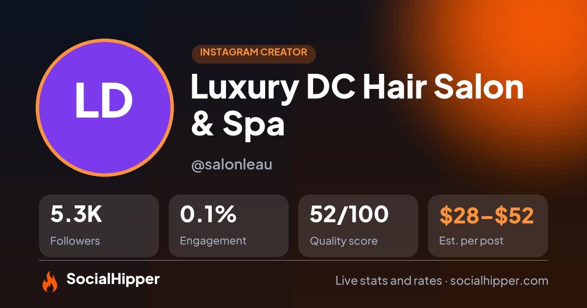 Luxury DC Hair Salon & Spa Instagram stats on SocialHipper
