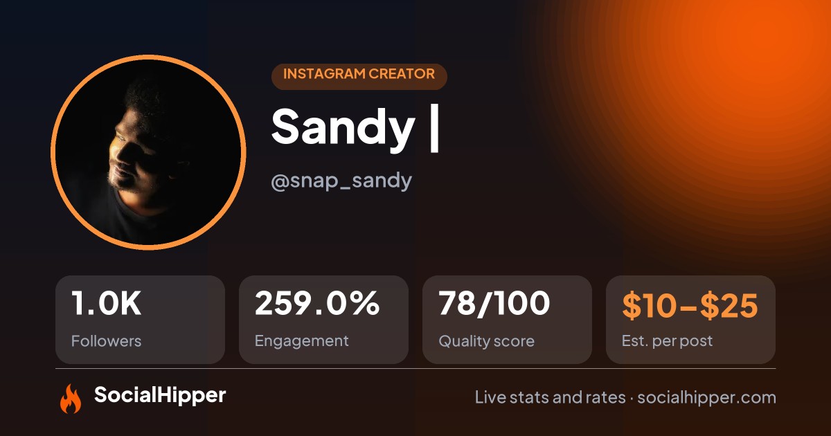 Sandy |                     📸 Instagram stats on SocialHipper