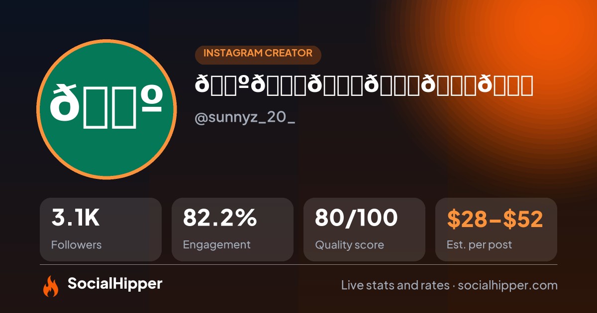 𝑺𝒖𝒏𝒏𝒚𝒁 💔 Instagram stats on SocialHipper