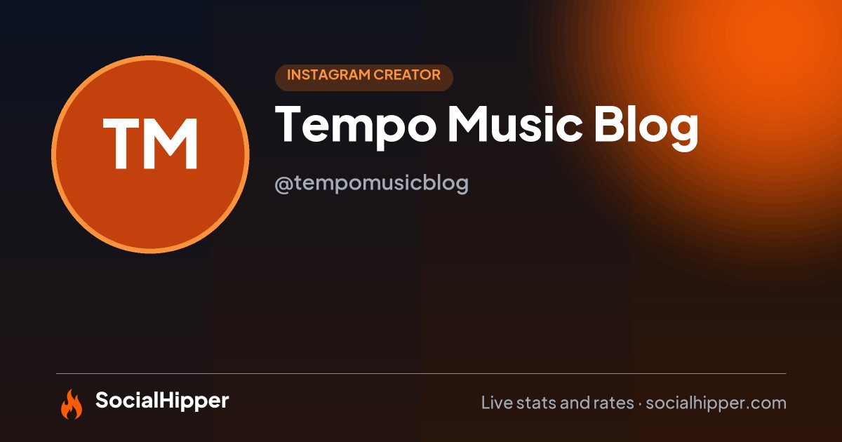 Tempo Music Blog Instagram stats on SocialHipper