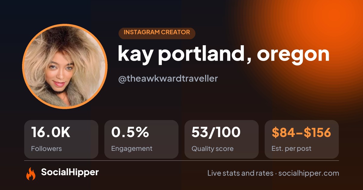 kay 🍉 portland, oregon Instagram stats on SocialHipper