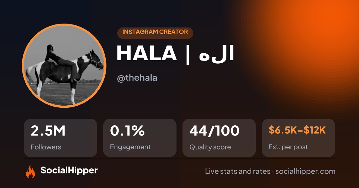HALA | هلا Instagram stats on SocialHipper