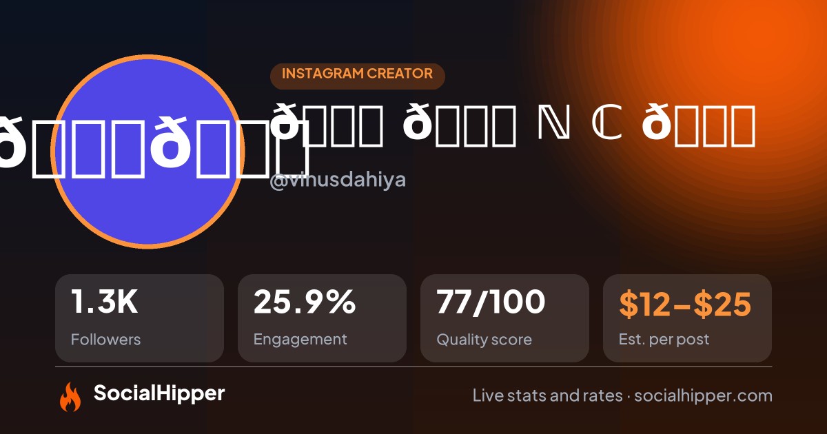 𝕍 𝕀 ℕ ℂ 𝕐 😈 Instagram stats on SocialHipper