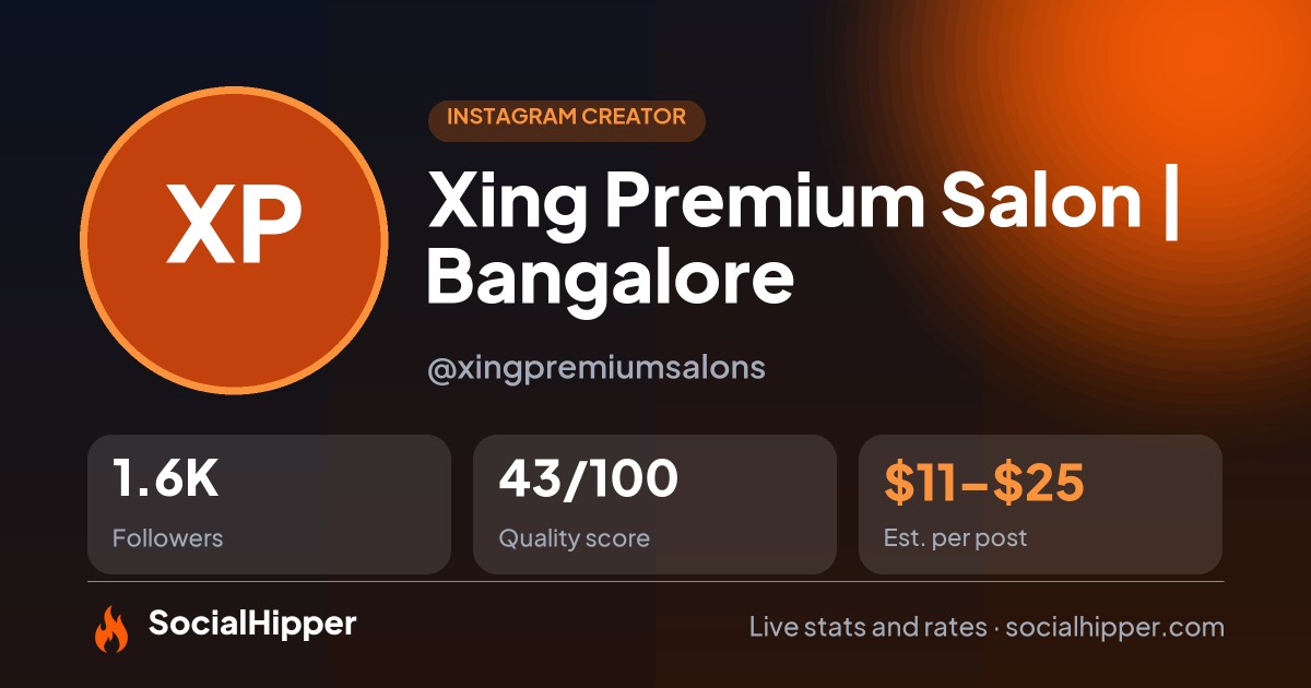 Xing Premium Salon | Bangalore Instagram stats on SocialHipper