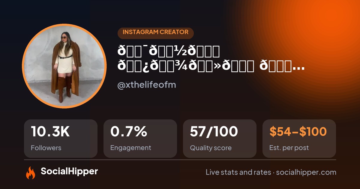 𝒯𝒽𝑒 𝐿𝒾𝒻𝑒 𝑜𝒻 𝑀 🌺 Instagram stats on SocialHipper