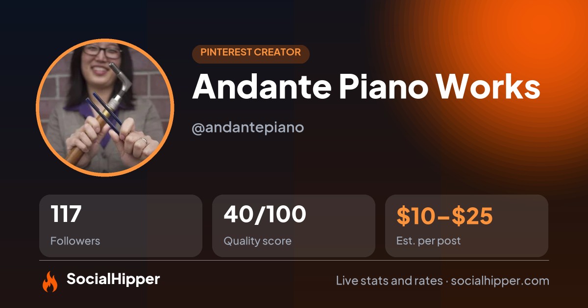 Andante Piano Works Pinterest stats on SocialHipper