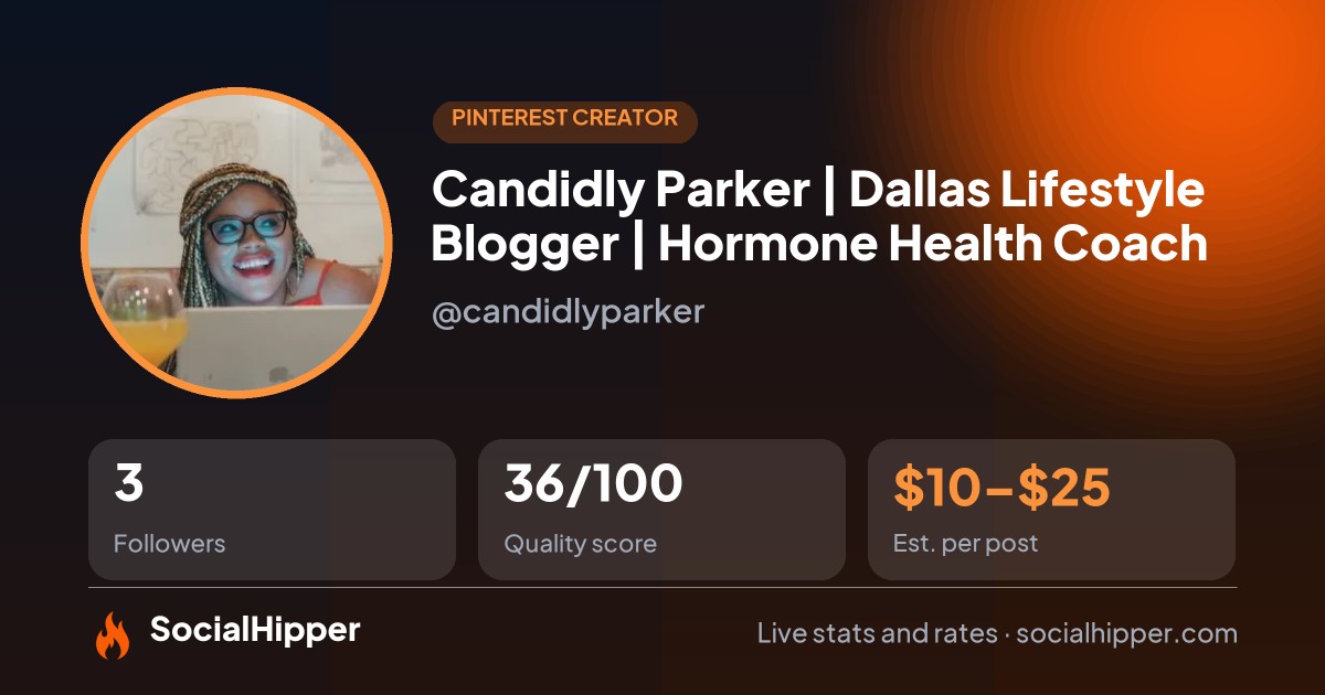 Candidly Parker | Dallas Lifestyle Blogger | Hormone Health Coach Pinterest stats on SocialHipper