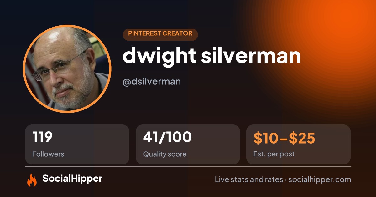 dwight silverman Pinterest stats on SocialHipper