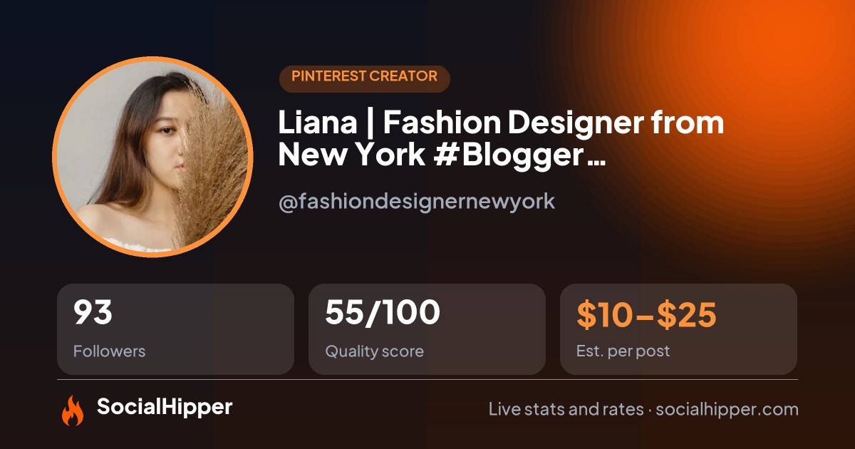 Liana | Fashion Designer from New York #Blogger #fashiondesigner Pinterest stats on SocialHipper