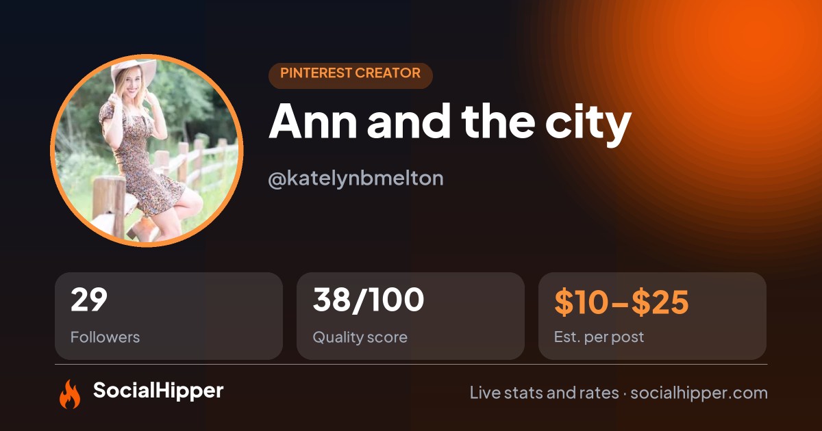 Ann and the city Pinterest stats on SocialHipper