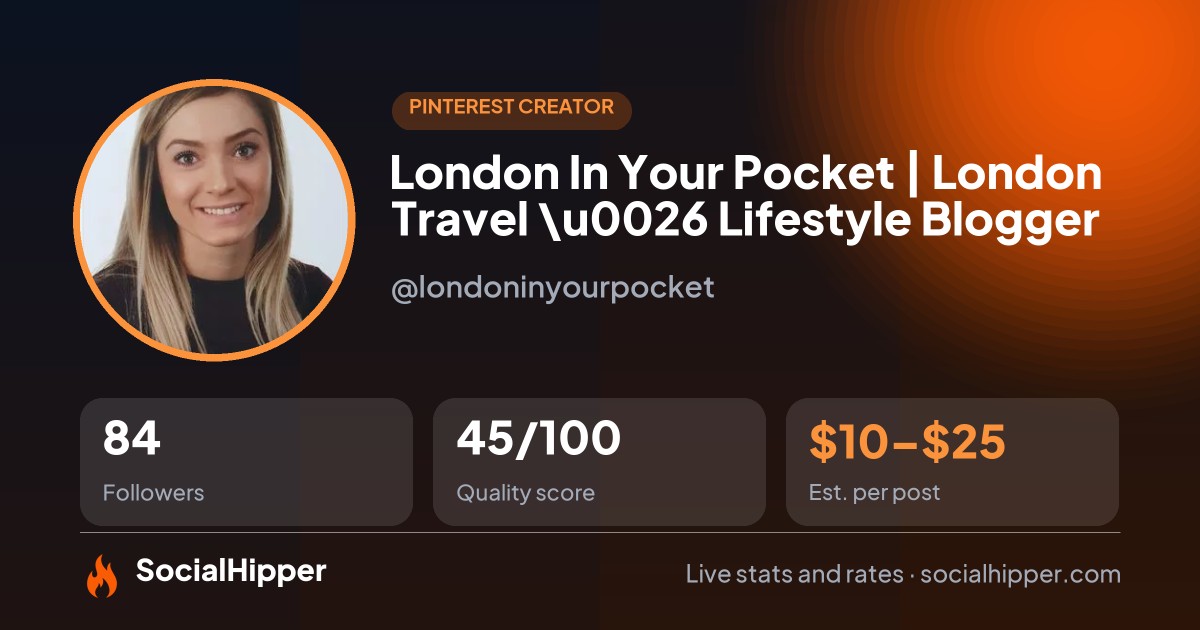 London In Your Pocket | London Travel \u0026 Lifestyle Blogger Pinterest stats on SocialHipper