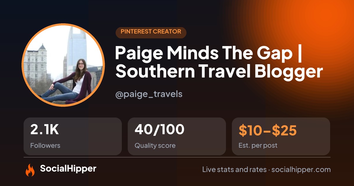 Paige Minds The Gap | Southern Travel Blogger Pinterest stats on SocialHipper