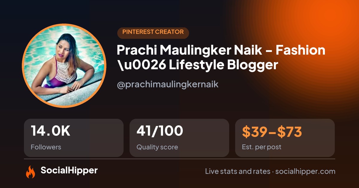 Prachi Maulingker Naik - Fashion \u0026 Lifestyle Blogger Pinterest stats on SocialHipper