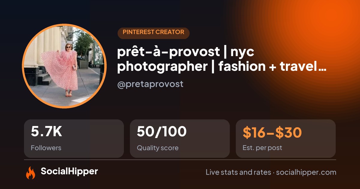prêt-à-provost | nyc photographer | fashion + travel blogger Pinterest stats on SocialHipper