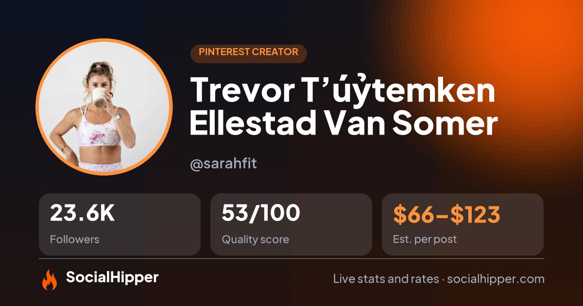 Trevor T’úỷtemken Ellestad Van Somer Pinterest stats on SocialHipper