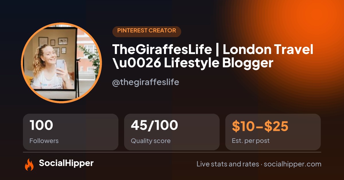 TheGiraffesLife | London Travel \u0026 Lifestyle Blogger Pinterest stats on SocialHipper