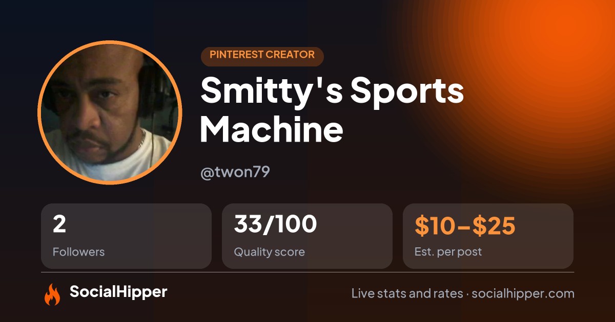 Smitty's Sports Machine Pinterest stats on SocialHipper